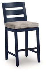 East Navy Blue/Driftwood Beach Outdoor Fire Pit Bar Table and 4 Barstools