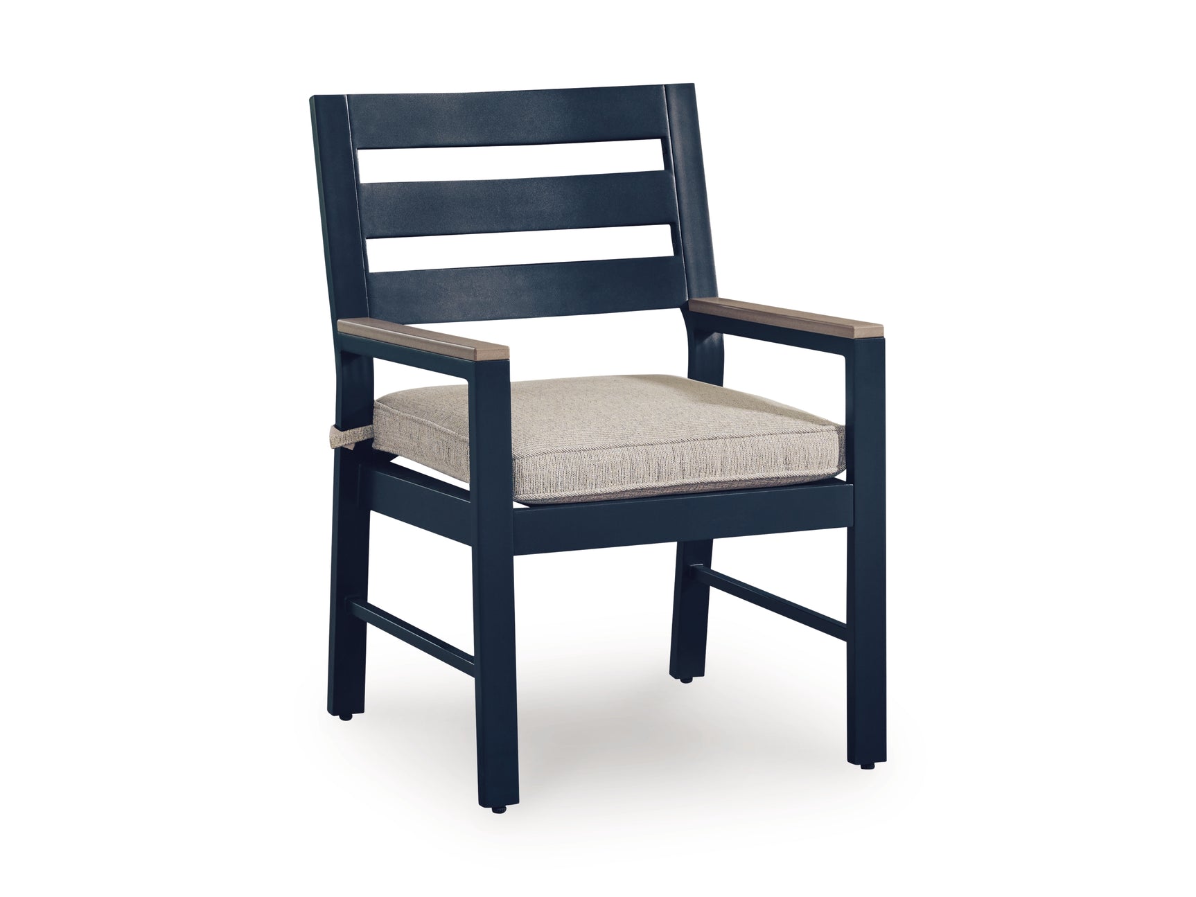 East Navy Blue/Driftwood Beach Outdoor Dining Table and 6 Chairs
