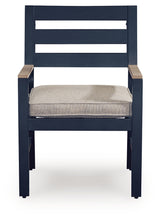 East Navy Blue/Driftwood Beach Outdoor Dining Table and 4 Chairs