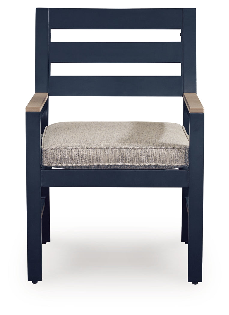 East Navy Blue/Driftwood Beach Outdoor Dining Table and 4 Chairs