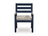 East Navy Blue/Driftwood Beach Outdoor Dining Table and 6 Chairs