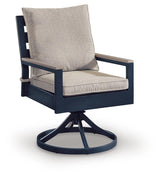 East Navy Blue/Driftwood Beach Outdoor Dining Table and 6 Chairs