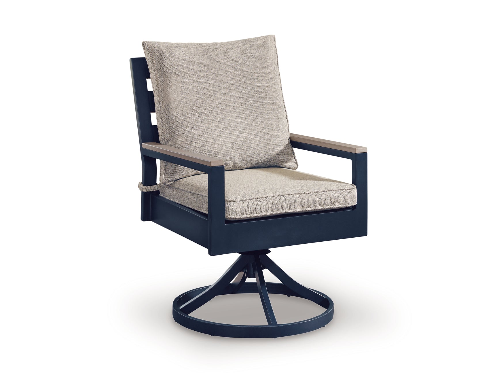 East Navy Blue/Driftwood Beach Outdoor Dining Table and 6 Chairs