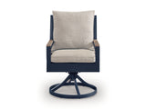 East Navy Blue/Driftwood Beach Outdoor Dining Table and 6 Chairs