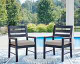 East Navy Blue/Driftwood Beach Outdoor Dining Table and 6 Chairs