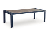 East Navy Blue/Driftwood Beach Outdoor Dining Table and 6 Chairs