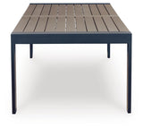 East Navy Blue/Driftwood Beach Outdoor Dining Table and 6 Chairs