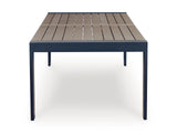 East Navy Blue/Driftwood Beach Outdoor Dining Table and 6 Chairs