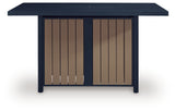 East Navy Blue/Driftwood Beach Outdoor Fire Pit Bar Table and 4 Barstools