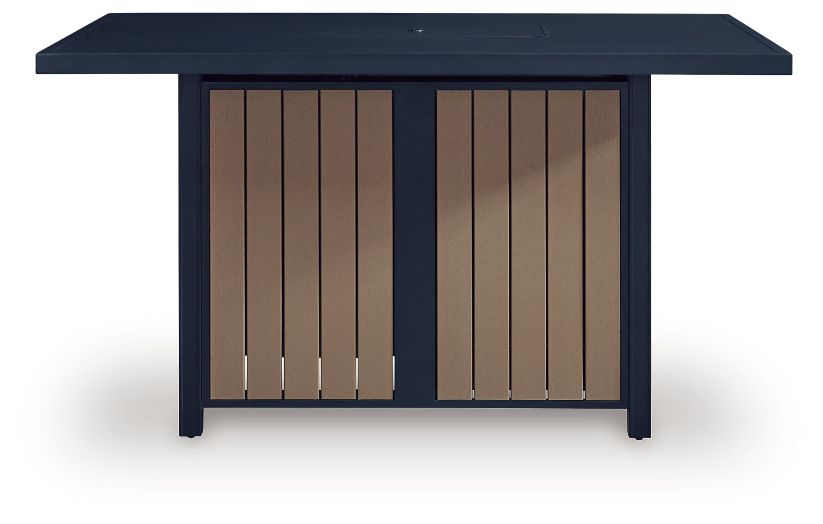East Navy Blue/Driftwood Beach Outdoor Fire Pit Bar Table and 4 Barstools