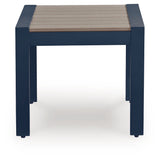 East Beach Navy Blue/Driftwood Outdoor End Table