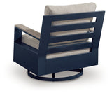 East Beach Navy Blue/Driftwood Outdoor Swivel Glider Chair with Cushion