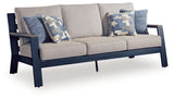 East Beach Navy Blue/Driftwood Outdoor Sofa with Cushion