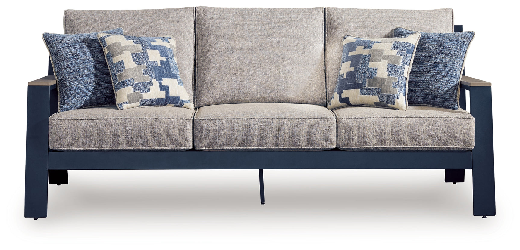 East Beach Navy Blue/Driftwood Outdoor Sofa with Cushion
