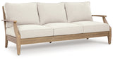 Carter Beige Hall Outdoor Sofa with 2 Lounge Chairs and Coffee Table