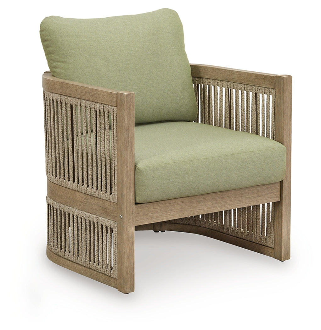 Serena Beige/Green Shores Outdoor Sofa and Chair