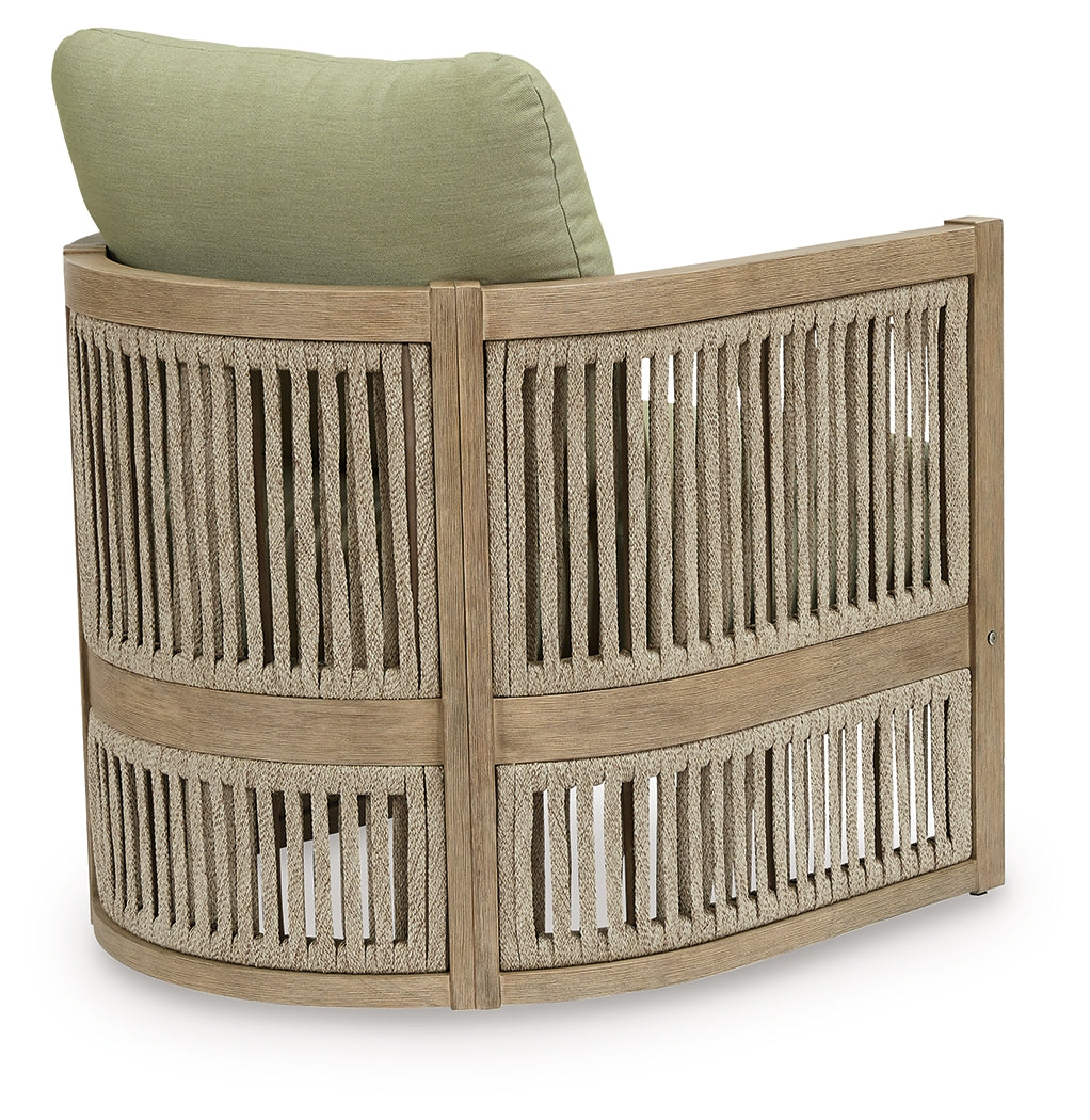 Serena Shores Beige/Green Outdoor Lounge Chair (Set of 2)