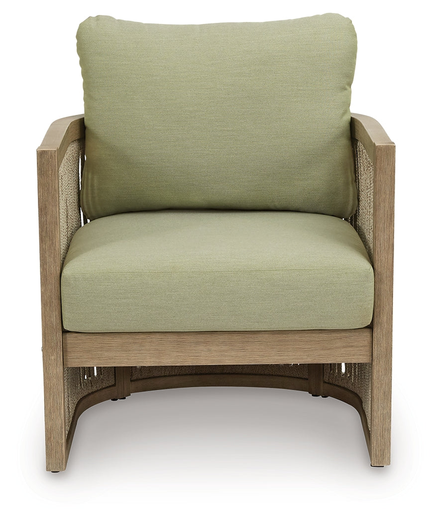 Serena Beige/Green Shores Outdoor Sofa and Chair