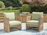 Serena Shores Beige/Green Outdoor Lounge Chair (Set of 2)