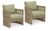 Serena Beige/Green Shores Outdoor Sofa and Chair