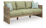 Serena Shores Beige/Green Outdoor Sofa with Cushion