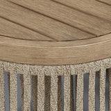 Serena Beige/Green Shores Outdoor Sofa and 2 Chairs with Coffee Table