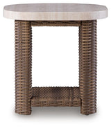 Dolan Creek Beige/Brown Outdoor End Table
