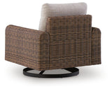 Dolan Creek Gray/Brown Outdoor Swivel Lounge Chair with Cushion