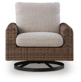 Dolan Creek Gray/Brown Outdoor Swivel Lounge Chair with Cushion
