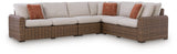 Dolan Creek Beige/Brown 4-Piece Outdoor Sectional