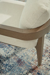 Serene Bay Dark Brown/White Outdoor Dining Arm Chair with Cushion (Set of 2)