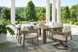 Serene Dark Brown Bay Outdoor Dining Table and 6 Chairs