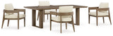 Serene Dark Brown Bay Outdoor Dining Table and 4 Chairs
