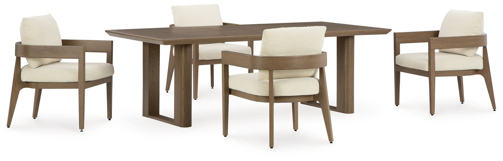 Serene Dark Brown Bay Outdoor Dining Table and 4 Chairs
