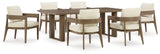 Serene Dark Brown Bay Outdoor Dining Table and 6 Chairs