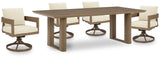 Serene Dark Brown Bay Outdoor Dining Table and 4 Chairs