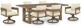 Serene Dark Brown Bay Outdoor Dining Table and 6 Chairs