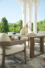 Serene Dark Brown Bay Outdoor Dining Table and 4 Chairs