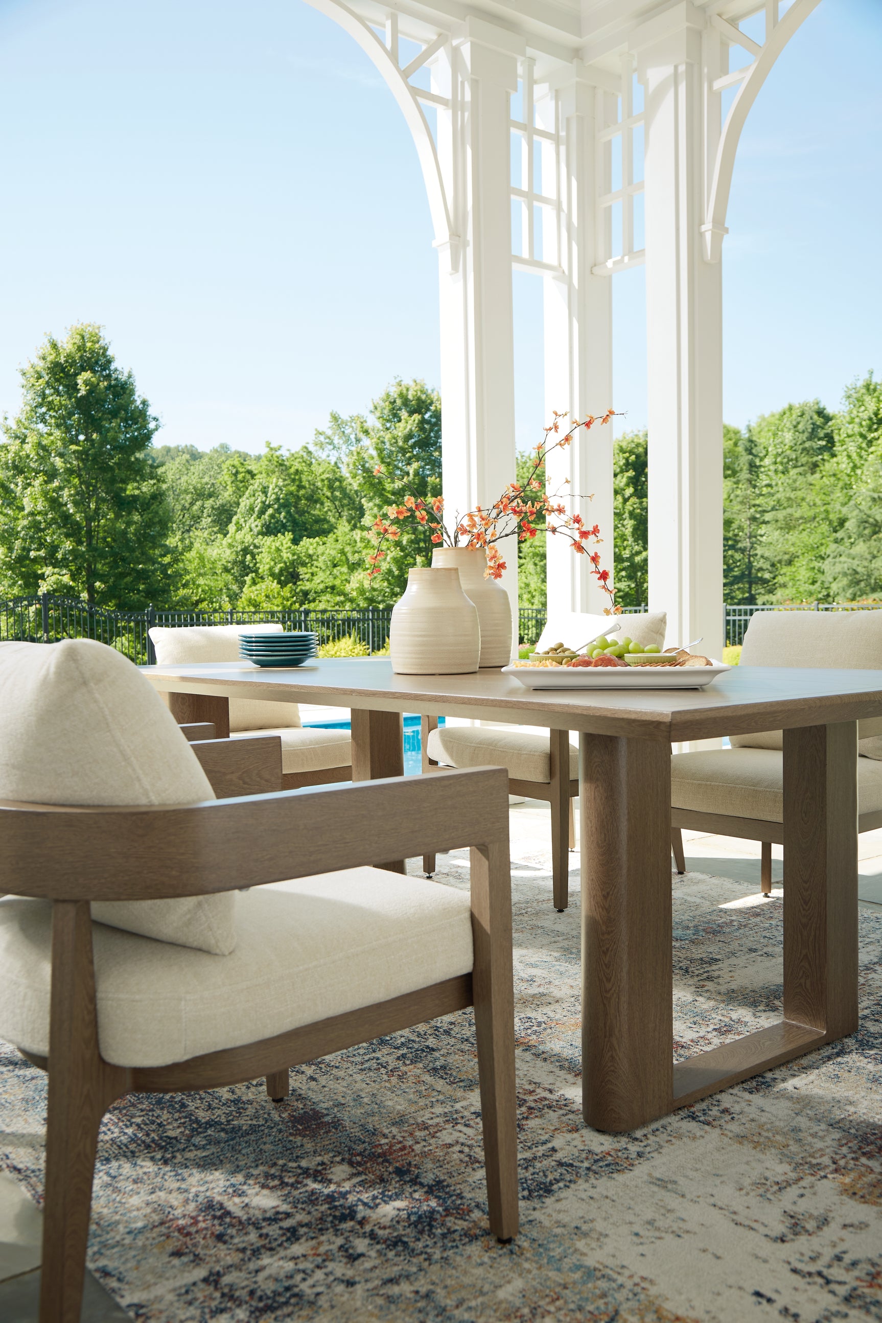 Serene Dark Brown Bay Outdoor Dining Table and 4 Chairs