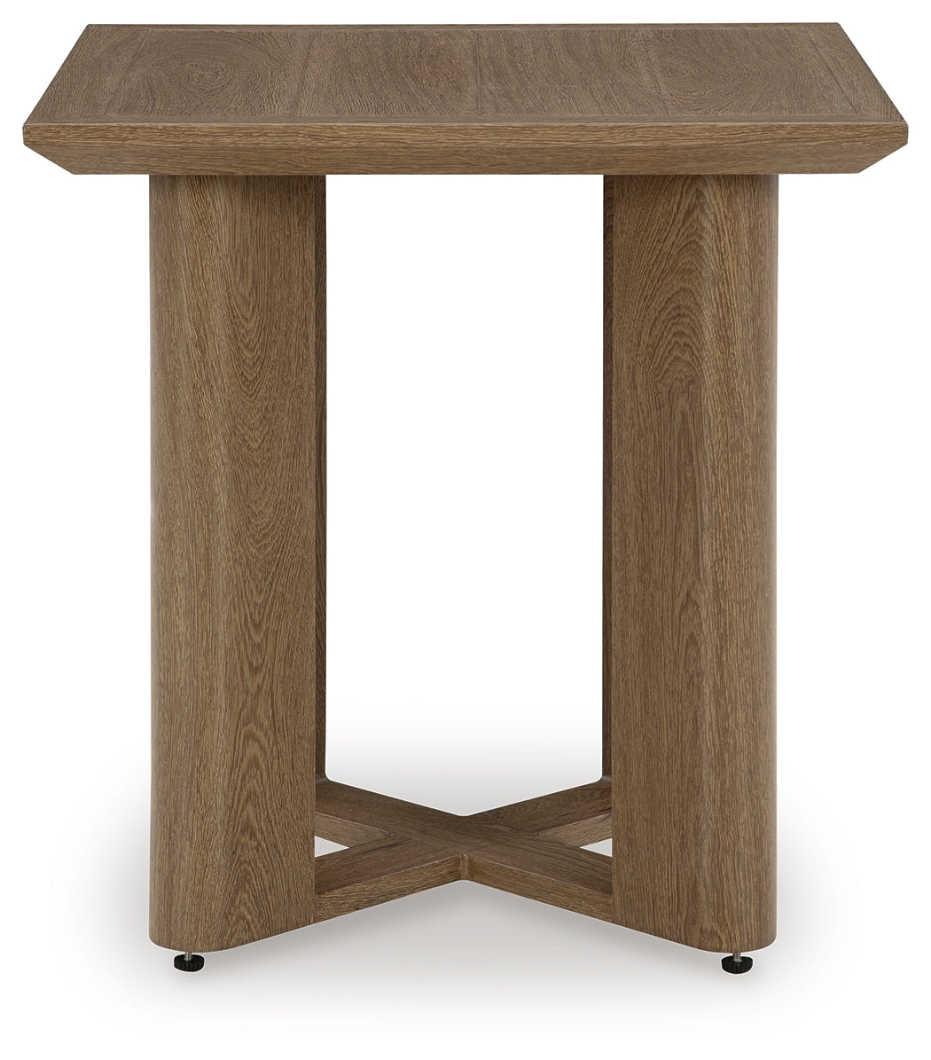 Serene Dark Brown/White Bay 2 Outdoor Lounge Chairs with End Table