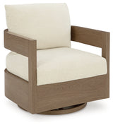 Serene Dark Brown/White Bay Outdoor Sofa and 2 Chairs with Coffee Table