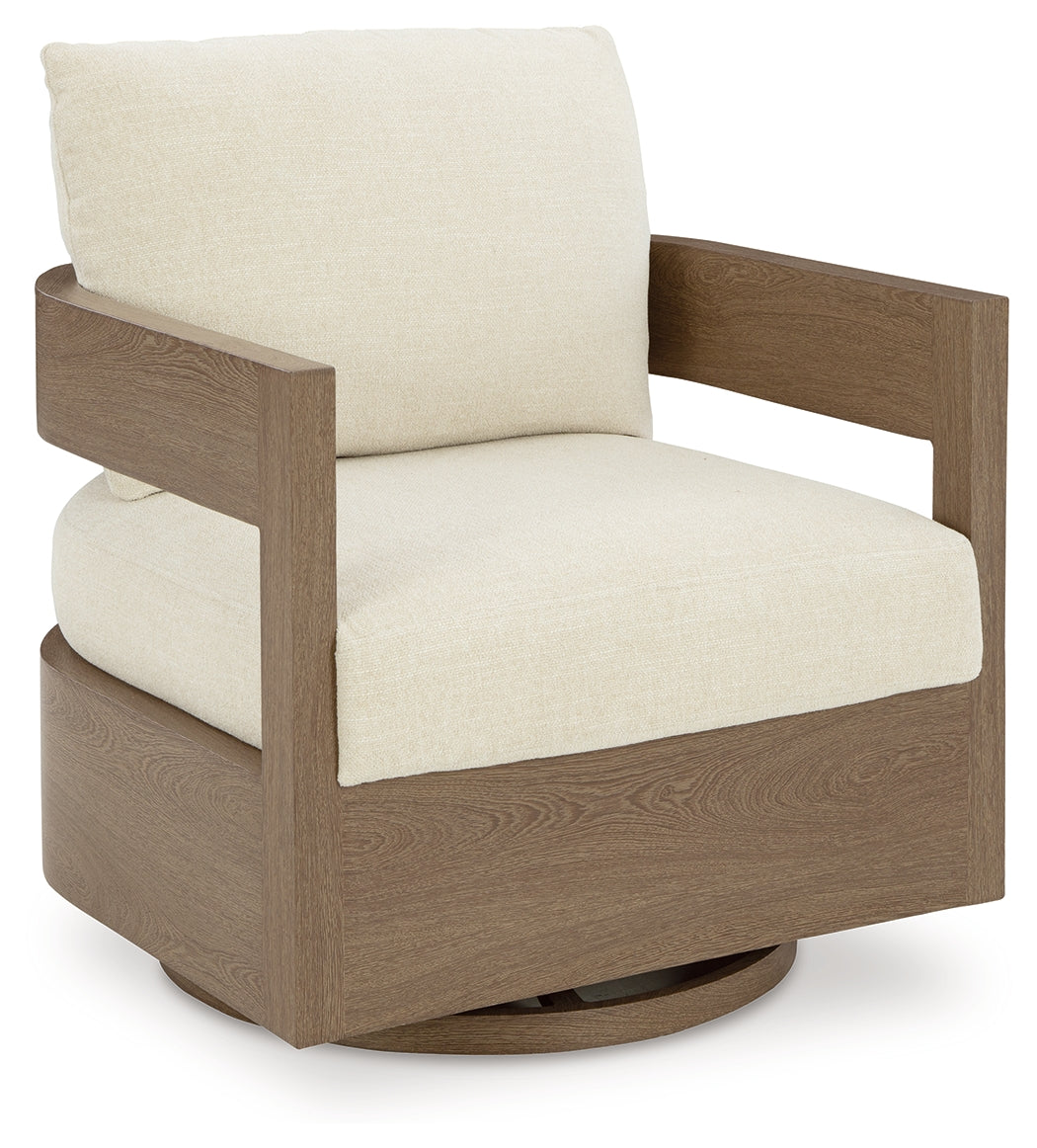 Serene Dark Brown/White Bay Outdoor Sofa and 2 Chairs with Coffee Table