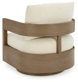 Serene Dark Brown/White Bay Outdoor Sofa and 2 Chairs with Coffee Table