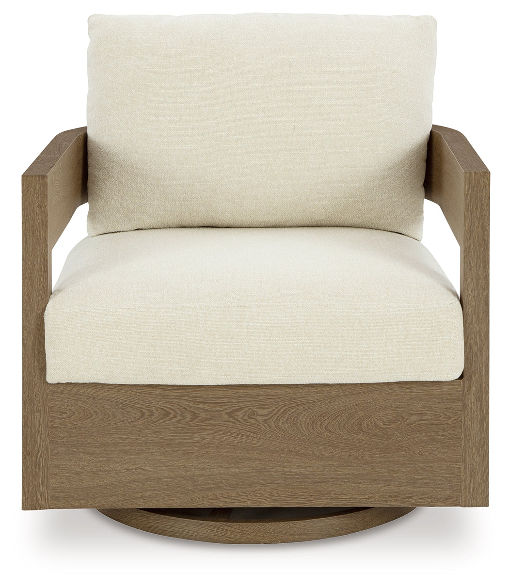 Serene Dark Brown/White Bay Outdoor Sofa and 2 Chairs with Coffee Table