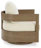Serene Dark Brown/White Bay Outdoor Sofa and 2 Chairs with Coffee Table