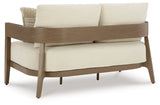 Serene Dark Brown/White Bay Outdoor Sofa and Loveseat