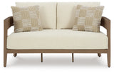 Serene Dark Brown/White Bay Outdoor Sofa and Loveseat
