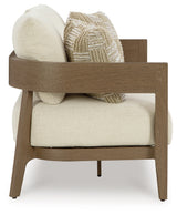 Serene Dark Brown/White Bay Outdoor Sofa and Loveseat