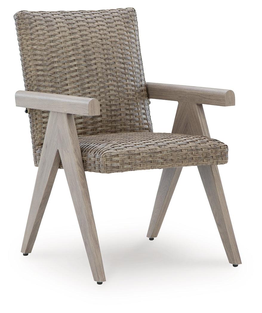 Cliff Trails Beige Outdoor Arm Chair (Set of 2)