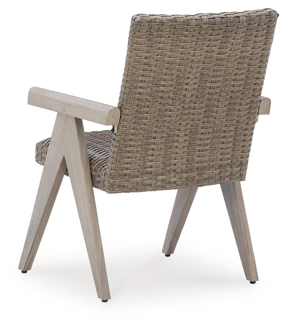 Cliff Trails Beige Outdoor Arm Chair (Set of 2)